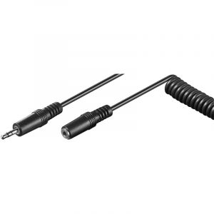 Rallonge pour Casque D'écoute 3,5 mm, Câble en spirale, Connecteur Jack 3,5 mm (3 broches, stéréo) Prise Jack 3,5 mm (3 broches, stéréo). Longueur de