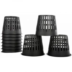 10pcs, Noir Paniers Hydroponiques Plastique Pot Plantation Hydroponique R&eacute;utilisable Panier Plante Aquatique pour Culture hydroponique a&eacute;roponique,