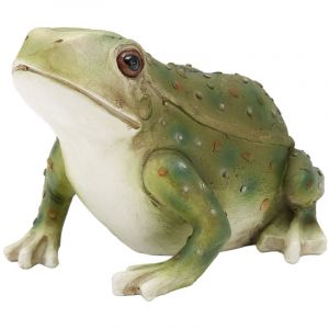 Feiyue - Statue de grenouille peinte à la main, belle figurine de grenouille réaliste en résine, décoration de jardin pour jardin, terrasse, pelouse