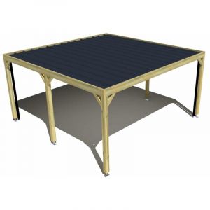 Carport bois &bull; 5m x 5m &bull; ind&eacute;pendante &bull; sens largeur &bull; livraison comprise