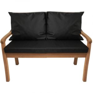 Coussin pour banc 130x60x7/2x50x56cm, Coussins pour Banquette 2 places de jardin Noir, Coussin ext&eacute;rieur, Coussins pour balancelle de jardin