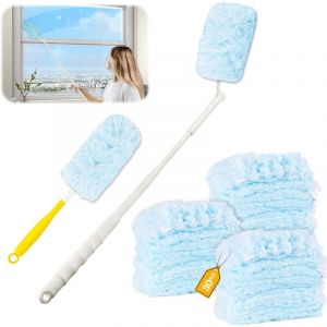 32 Pi&egrave;ces pour Swiffer Plumeau Poussiere Recharge Kit,3D 360&deg; pour Swiffer Duster Nettoyage Recharge, avec Poign&eacute;e Plumeau & Perche T&eacute;lescopique,