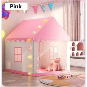 Princesse Tente de Jeux Grand Rose Ch&acirc;teau de,Maisonnette/tente de jeu d'int&eacute;rieur avec lumi&egrave;res LED, 105 x 120 x 128 cm