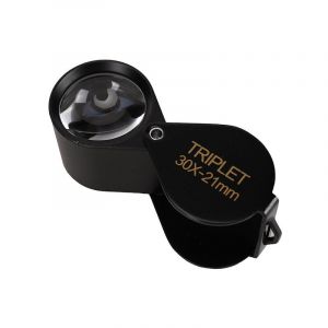 Ahlsen - Loupe Bijoutier - Loupe Grossissante Verre 30 x 21 mm Lentille Oculaire - 30x Loupe de Poche - Pliable en Verre - Loupe de lecture