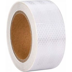 ZVD - Bande R&eacute;fl&eacute;chissante Blanche, 10M 5cm Bande R&eacute;flecteur &Eacute;tanche Ext&eacute;rieure, Bande de S&eacute;curit&eacute; Auto-Adh&eacute;sive pour Voiture Camion Moto Bateau V&eacute;lo