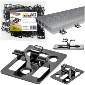 Clips de fixation métalliques pour lames de terrasse composites, 50 pièces