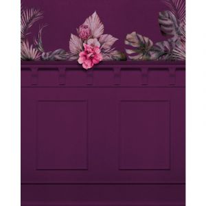 papier peint panoramique lambris violet aubergine - Komar