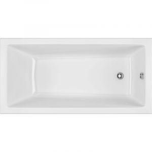 Excellent Baignoire Wave Slim - 130x70 cm - Blanc brillant - Design minimaliste - Acier renforc&eacute;