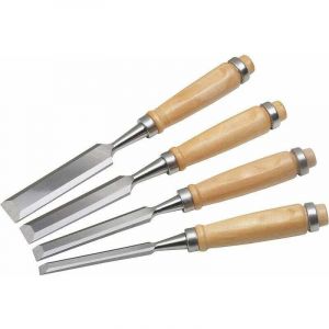 Jeu de ciseaux de charpentier, 4 pièces, manche en bois, multicolore(8mm+12mm+18mm+24mm)