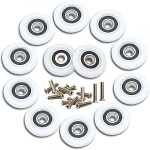 12 Pi&egrave;ces Roulette Porte Coulissante Douche Roulette de Douche 23mm Roulette , XU,Porte Coulissante Roulettes pour Porte de Douche Roulettes de