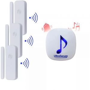 Carillon magasin sans-fil 300m - 3 D&eacute;tecteurs d'ouverture autonomes + Carillon 35 m&eacute;lodies volume r&eacute;glable (DA600+)