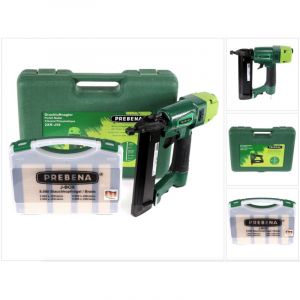 Prebena - 2XR-J50 Cloueur pneumatique + Coffret + Pointes/Brads &agrave; t&ecirc;te refoul&eacute; j-box, 8000 pcs.