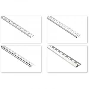 Hexim &ndash; Profil&eacute; de transition en acier inoxydable V2A &ndash; Longueur 200cm &ndash; Hauteur 10mm &ndash; Argent brillant &ndash; Finition durable pour carrelage et
