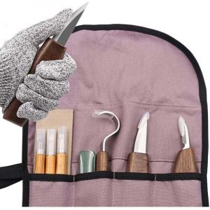 10pcs Outils Sculpture sur Bois, Kit Sculpture Bois avec 3 Ciseaux &agrave; Bois, 3 Couteau Sculpture Bois, Set Couteau &agrave; Tailler, Professionnel Outils