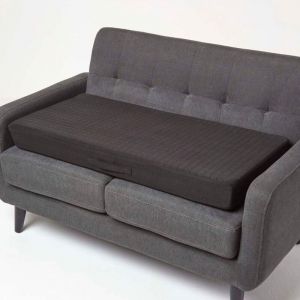 Homescapes - Coussin d'assise déhoussable pour canapé 2 places en suédine, Noir