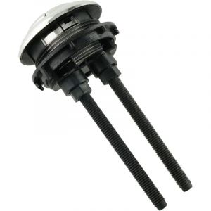 Bouton poussoir de toilette filetage 48 mm t&ecirc;te ronde double chasse &eacute;conomie d'eau effet chrom&eacute; bouton poussoir de r&eacute;servoir d'eau