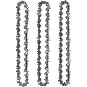 Lot de 3 Chaînes d'Élagueuse sur Perche pour Guide-Chaîne de 10" (25 cm), 40 Maillons d'Entraînement, Faible Rebond, Compatibles avec Black & Decker,