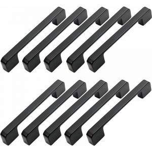 10pcs Poign&eacute;e Meuble Entraxe 160mm-Poign&eacute;e Porte Cuisine Noire Poignee Barre Meuble Poignee De Cuisine Noire 160mm