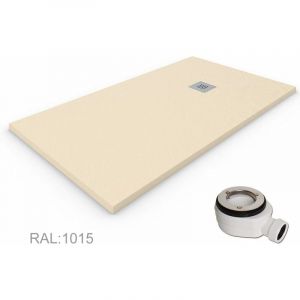 Receveur de douche en Résine extra-plat quartz. Texture Ardoise. Beige ral: 1015 90X120CM