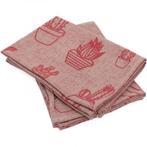 Lot de 2 torchons de cuisine toile coton CACTUS 50x70 cm
