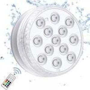 1 pi&egrave;ce Lampes &agrave; led submersibles avec , t&eacute;l&eacute;commande rf, lampe de piscine &agrave; led sous-marines IP68 &eacute;tanche, lumi&egrave;re de bassin &agrave; piles pour baignoire,