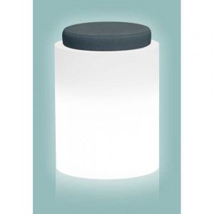 Pouf rond avec lumi&egrave;re led en r&eacute;sine 40X40 cm mod. Square led multicolor