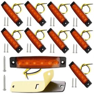 10Pcs Feux de Gabarit Lat&eacute;raux LED,12V Feux de Gabarit LED Arri&egrave;re Avant Indicateur Feux de Gabarit Lat&eacute;raux pour Remorque Camion Caravane Camping