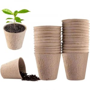 Pots de Culture Biodegradable,Lot de 20 Pots de Semis de Plante,5.5CM Pot de Culture pour Semis,Godets de Rempotage Degradable,Peti Pot pour