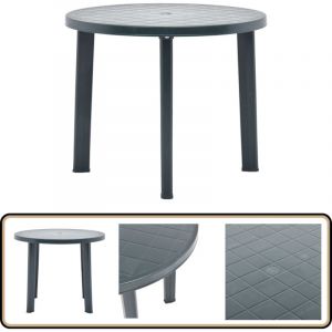 Vidaxl - Table de jardin Vert 89 cm Plastique - Table De Jardin - Table Extérieure - Table En Plastique - Table Verte - Mobilier De Jardin