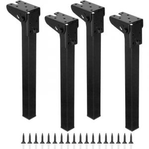 Pieds De Table Pliants 12 Pouces En M&eacute;tal Robuste Noir Pour Meuble Et Ordinateur Portable