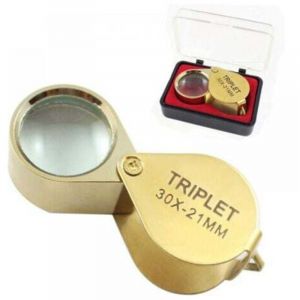 Bijoutier Eye Loupe Verre loupe 30x Loupe avec Bo&icirc;tier 30x Loupe de Poche Pliable en Verre Loupe Botaniste Loupe Bijoutier 30X Loupe de Poche pour
