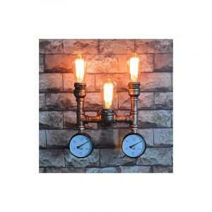 Applique Murale Pour Conduite D'Eau Applique Créative Rétro Industrielle 3 Lampes