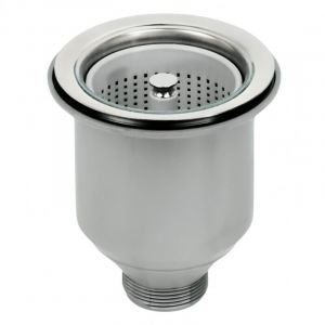 Bonde &eacute;vier inox 115 mm avec filtre d&eacute;chets VEGETARIAN pour trou 90 mm