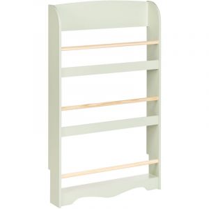 Biblioth&egrave;que Murale en Bois de Pin MDF Suspendue 3 Etages Meuble Chambre Enfant Vert Clair Liloet