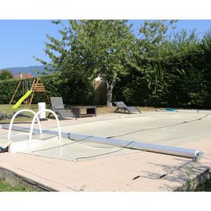 Poolco - Enrouleur pour bâche Piscine enterrée - Enrouleur + Manivelle + Oeillets + Cabiclics