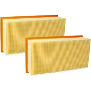 2x filtre pliss&eacute; plat compatible avec K&auml;rcher 3501, 3500, K2000E, A2001, 3501E, 3500E, 2000TE, 2000E aspirateur - &Eacute;l&eacute;ment filtrant - Vhbw