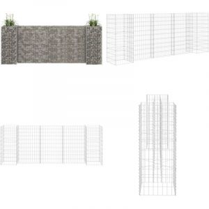 Vidaxl - Jardinière à gabion en h Fil d'acier 260x40x100 cm - Jardin - Bordure Jardin - Jardinière Extérieur - Gabion - Pot Plante - Home & Living