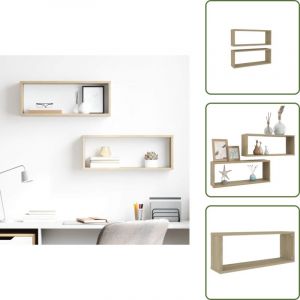 Vidaxl - tag&egrave;res murales cube 2 pcs Ch&ecirc;ne sonoma Bois d'ing&eacute;nierie - Etagere Murale - Rangement Mural - Etageres Cubes - Meuble Deco - Decoration