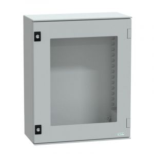 Schneider Electric - Thalassa plm - Coffret polyester 530x430x200 - Porte vitr&eacute;e - IP66 Ral 7035 - NSYPLM54TG
