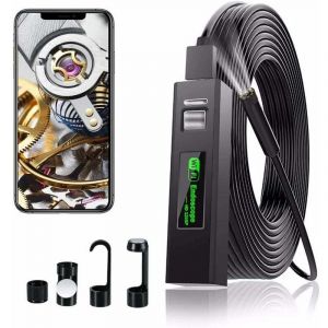 Cam&eacute;ra Endoscope WiFi Camera Endoscopique Camera Inspection Canalisation HD 1200P avec Lumi&egrave;re LED pour iPhone/Android/iOS t&eacute;l&eacute;phone