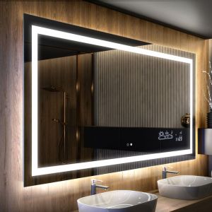 Foram - Moderne Miroir avec led Illumination Salle de Bain 90x100 cm sur Mesure led Lumineux Miroir avec &Eacute;clairage int&eacute;gr&eacute; Interrupteur Tactile +