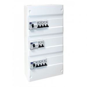 Eur Ohm - Tableau électrique pré-équipé pour logements de T1 à T6 - tableau pré équipé - Tableau pré-équipé 3 rangées / 2 id 63A type ac / 1 id 63A