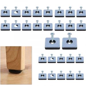 Patins Meubles Lourds Patins T&eacute;flon Auto-adh&eacute;sif Carr&eacute; avec vis Anti-vibration Patins Glisseurs pour Meubles Bleu/Black D&eacute;rapage Super planeurs (32