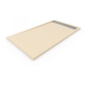 Decohor - Receveur de douche en Résine quartz premium avec Cadre. Texture Ardoise. Beige ral: 1015 70X140CM