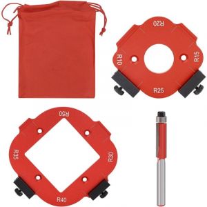 Ej.life - Gabarit de défonceuse en alliage d'aluminium, outil auxiliaire de coupe à l'arc, gabarit d'angle pour défonceuse R10 R15 R20 R25 R30 R35