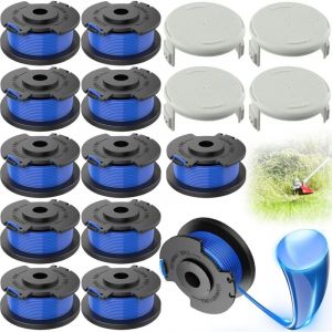 Bobine Fil Coupe Bordure remplacements pour Ryobi One + AC14RL3A 18v 24v 40v Coupe Bordures, Bobine ø 1,6mm - 12 Bobine Fil Coupe Bordure,4 Couvercle