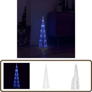 Cône lumineux décoratif pyramide à led Acrylique Bleu 60 cm - Décoration Noel - Cone Luminaire - Illumination Exterieure - Lumières Led - Decoration