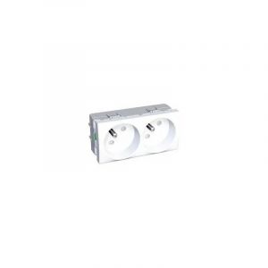 Schneider Electric - Bloc double 2 prises 2P+T 16A blanc polaire type 45 (45X45mm) altira ALB44222