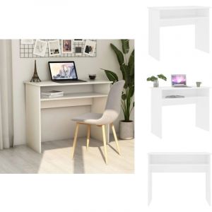 Vidaxl - Bureau Blanc 90x50x74 cm Bois d'ingénierie - Bureau Blanc - Bureau Informatique - Bureau Design - Meuble De Bureau - Bureau Compact