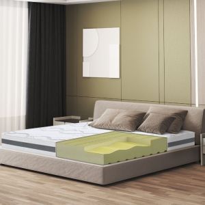 Matelas 130 x 175 à fermeté moyenne Hauteur 20 cm Propriétés orthopédiques et automodelantes Tissu hypoallergénique et respirant Fabriqué en Italie